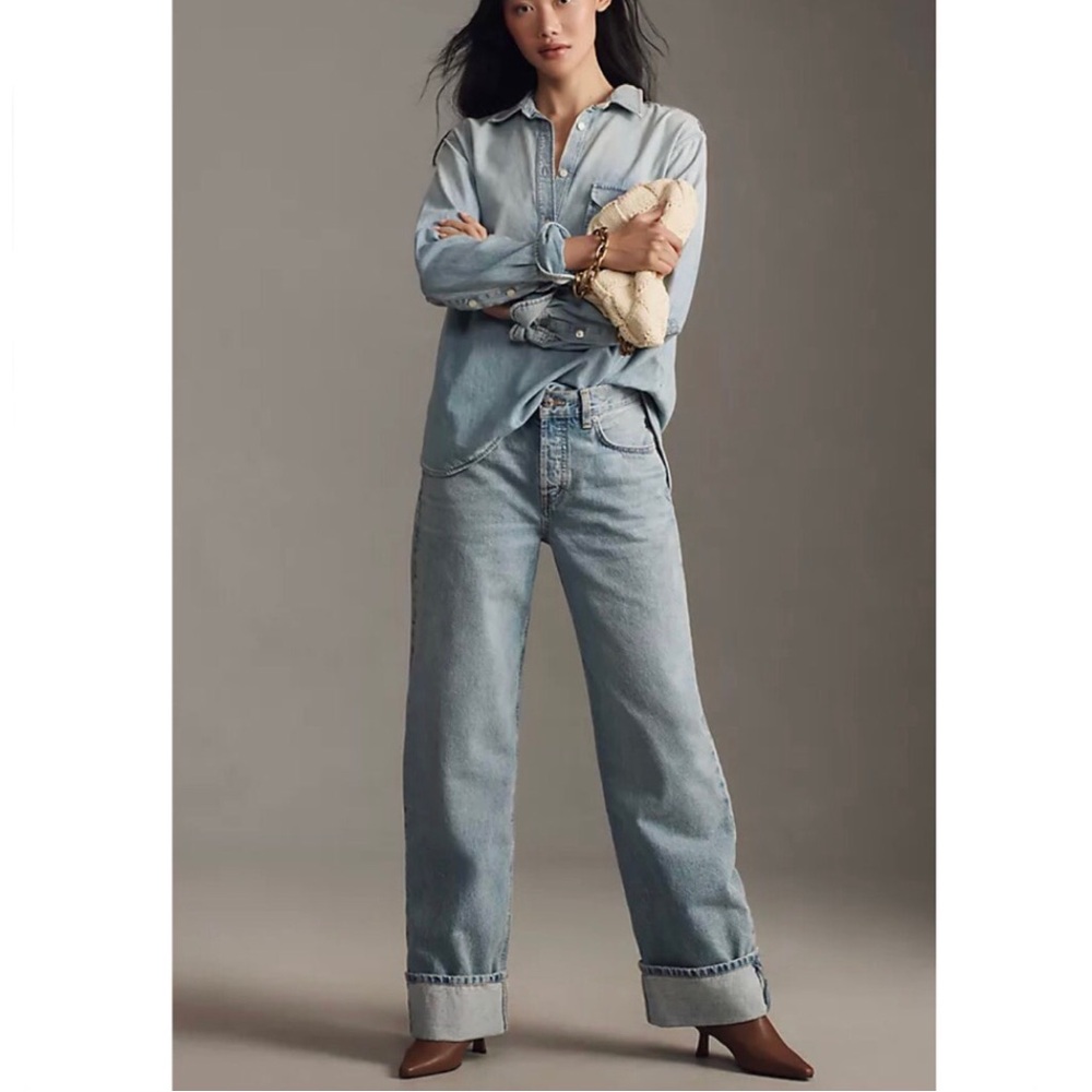 Etica Light Blue Wide Leg Jeans